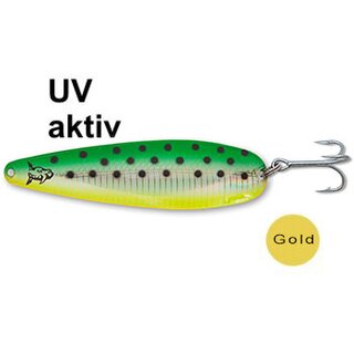 Rhino Trolling Spoon XTRA Mag Gold Green Dolphin, Farbe 06, 15,0 cm